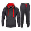 Hooded Sweatshirt Jacket +Sweatpants Men's Outfit