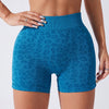 Ruched Leopard High Waist Active Women's Shorts