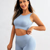 Round Neck Wide Strap Top and Shorts Active Set