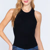 ACTIVE BASIC Ribbed Round Neck Racerback Seamless Tank Women's Top