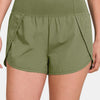 Zenana High-Waisted Zippered Back Pocket Active Women's Shorts