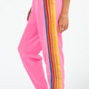 Contrast Striped Elastic Waist Active Women's Bottoms