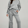 Round Neck Long Sleeve Top and Pants Active Set